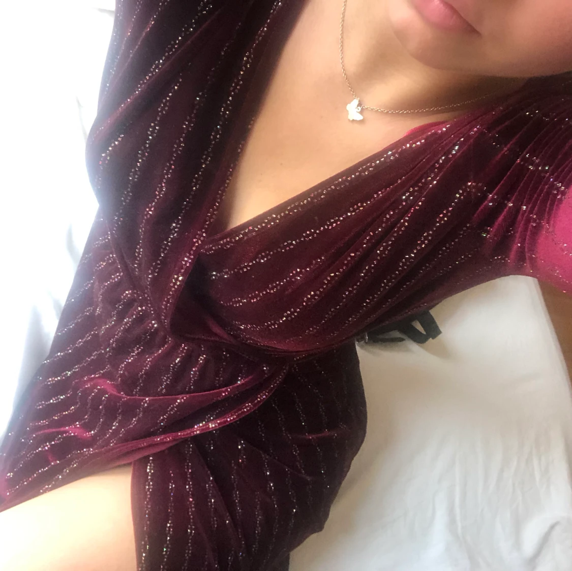 Vinröd klänning  - 91