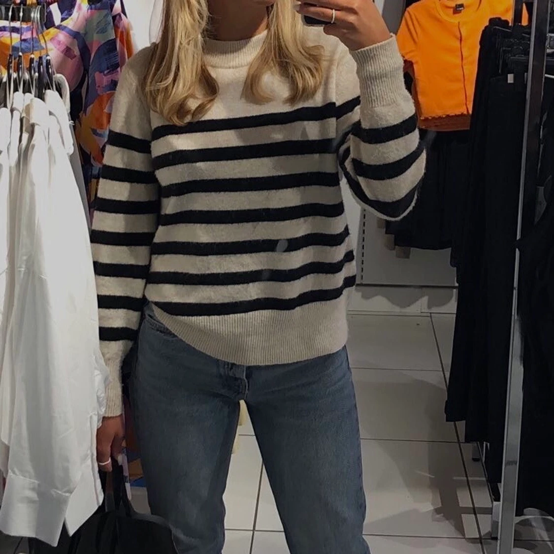 Randig stickad tröja 