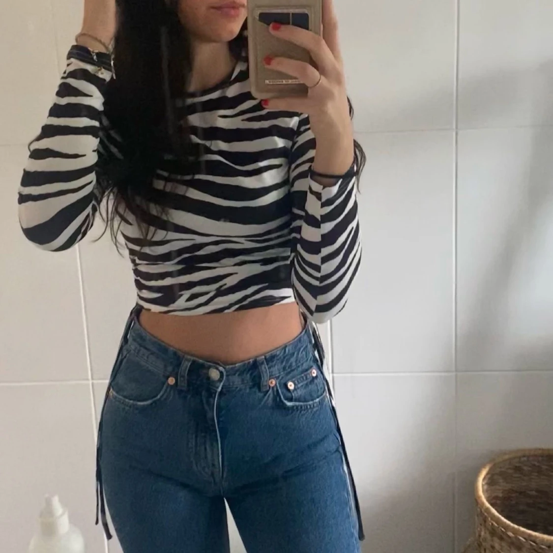 Zebramönstrad tröja