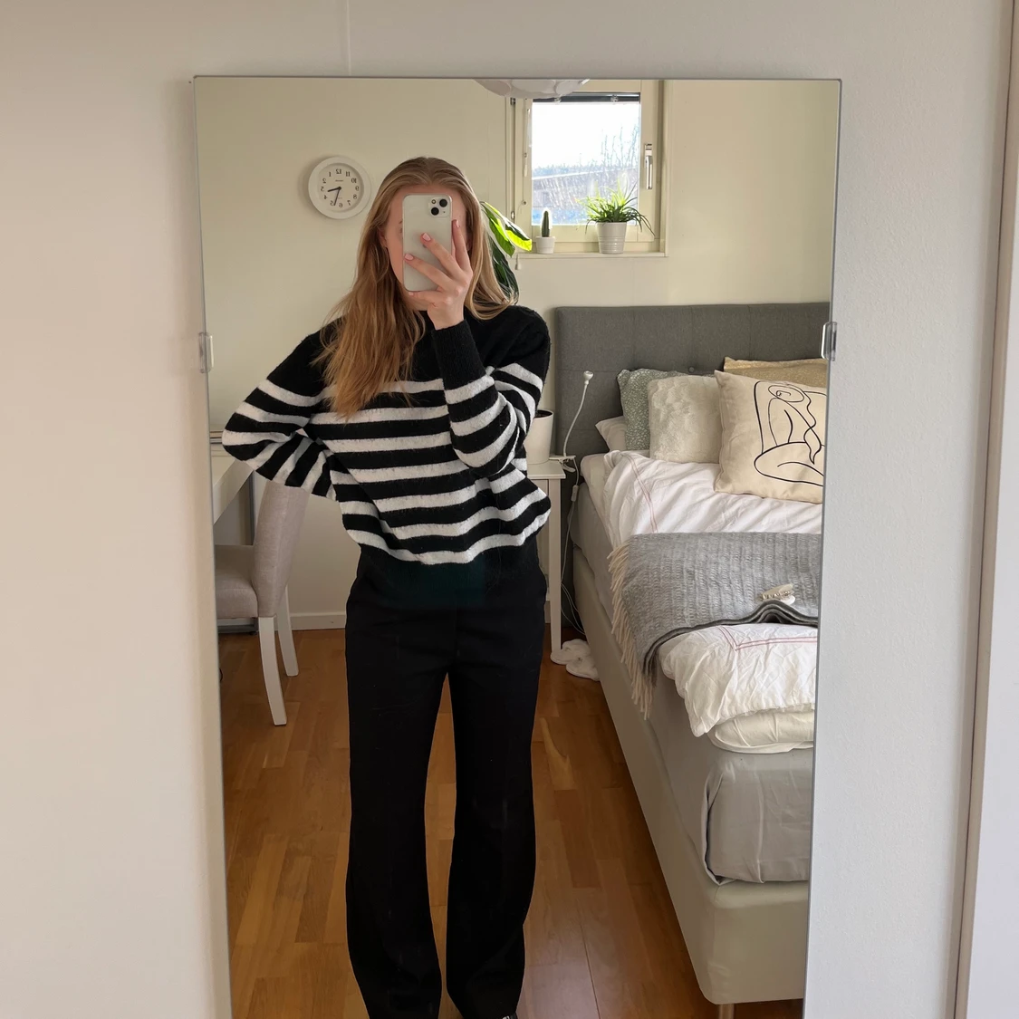 Randig stickad tröja  - 91