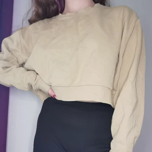 Cropped Sweatshirt - En cropped sweatshirt som använts endast ett fåtal gånger och är i bra skick från Weekday. Storlek L och jättemysig! 