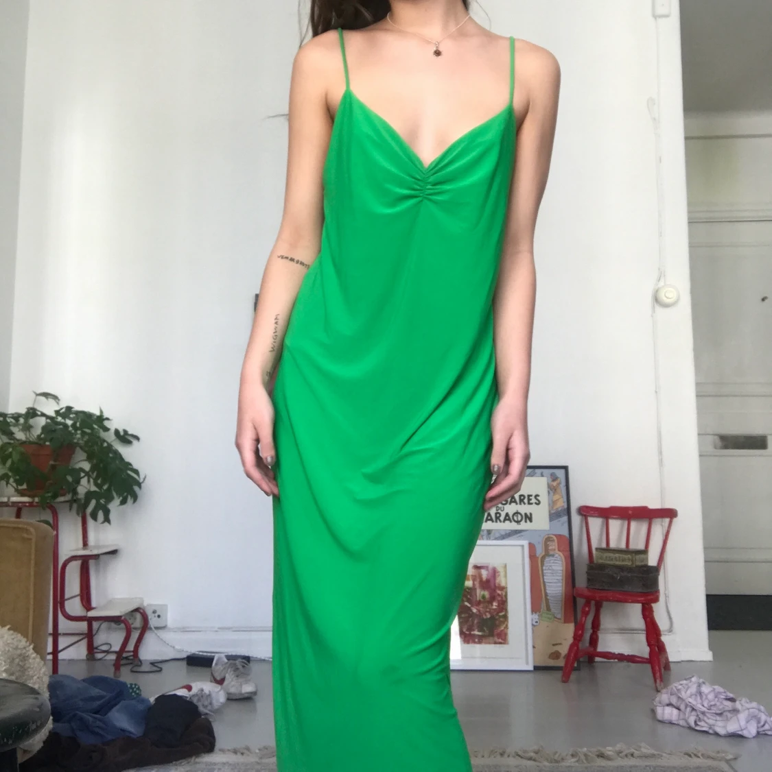 Grön klänning från Zara i storlek S - 90