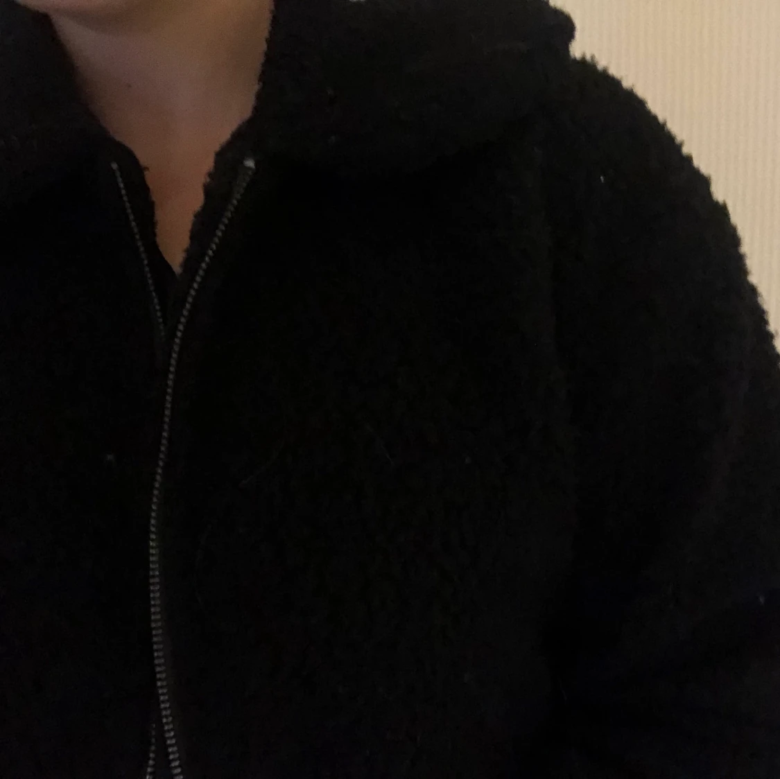 Svart Teddy jacka - 90