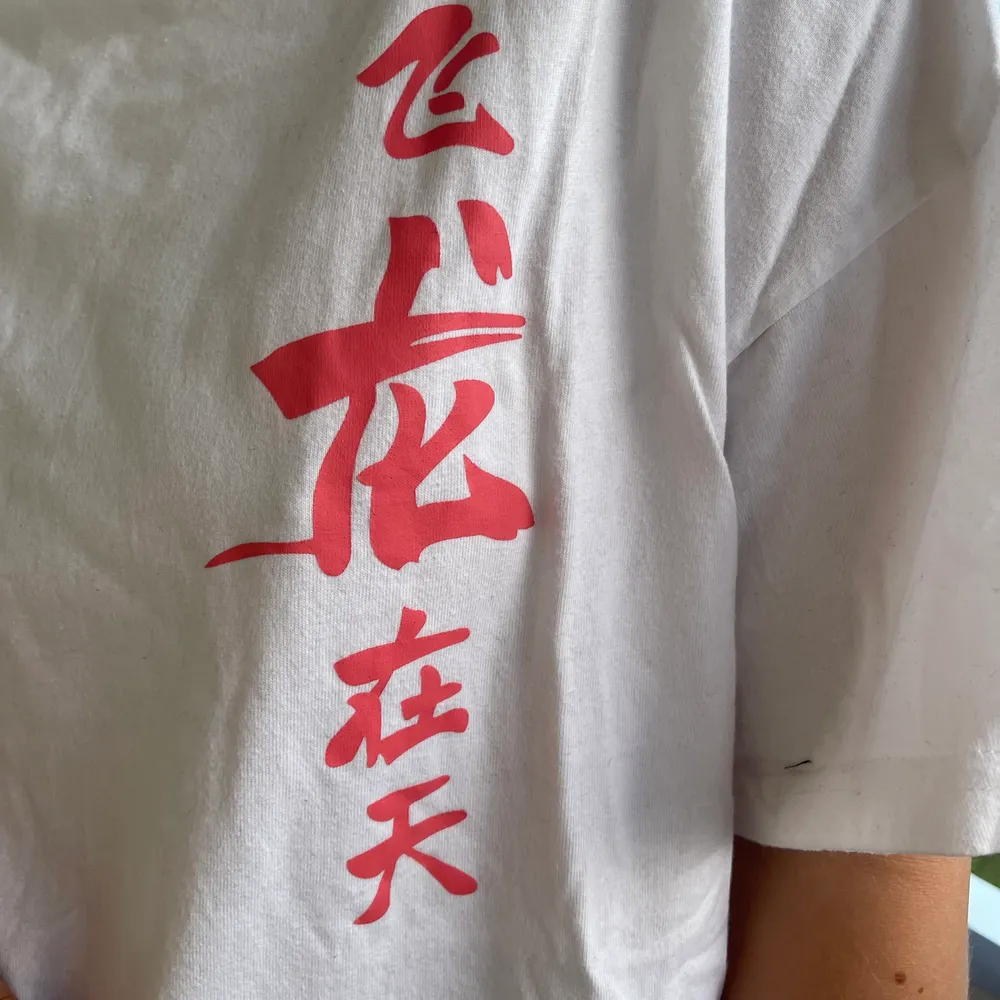 Säljer denna oversized tshirt med stort tryck på ryggen! Köpt från Zaful, storlek M, säljs i använt skick🎀 . T-shirts.
