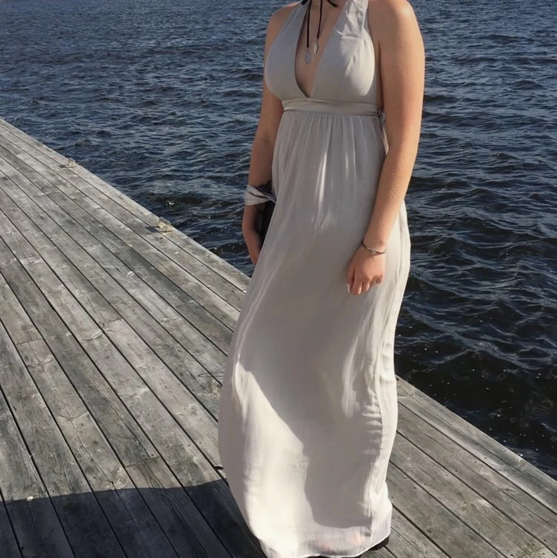 Fin grå maxiklänning - 91