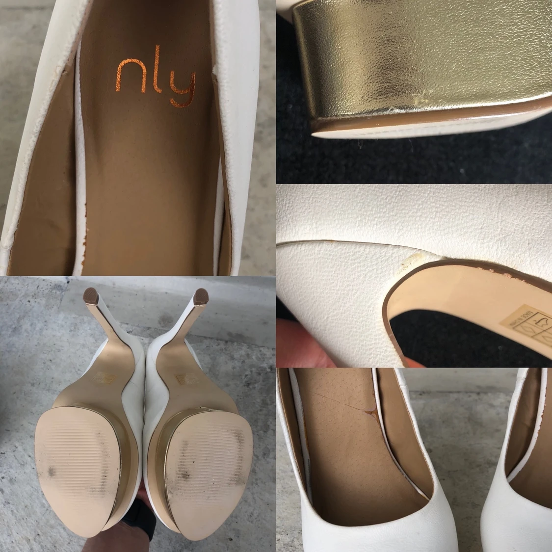 Snygga vita eleganta högklackade skor. - 91