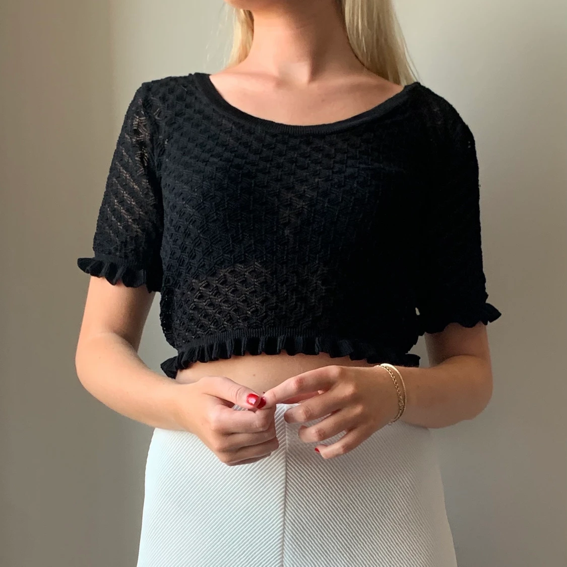 Stickad cropped top från Zara