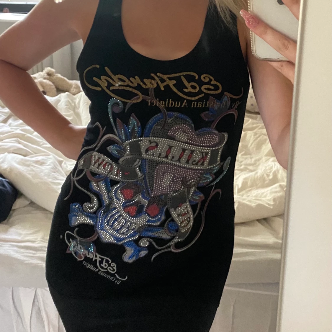 Svart Ed Hardy klänning  - 90