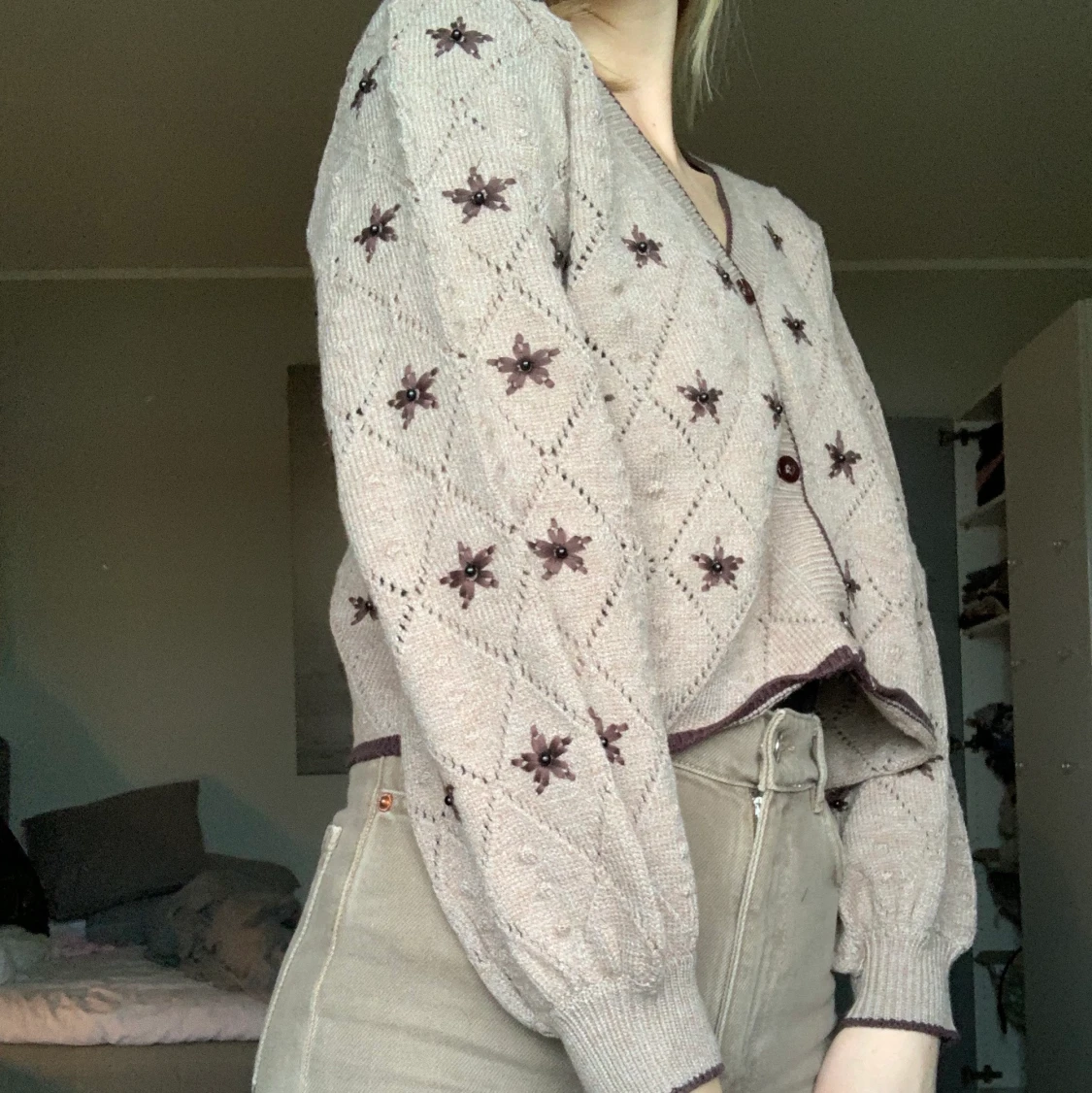 Stickad cardigan - 90
