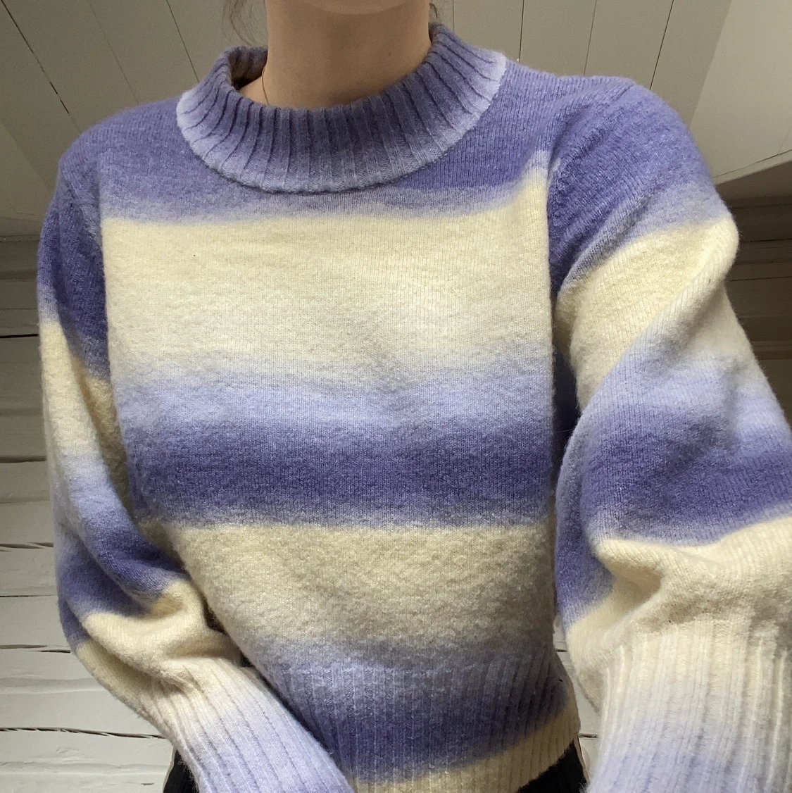 Randig stickad tröja - 90