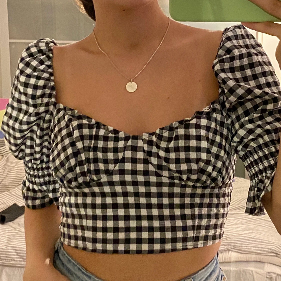 söt rutig topp - 90