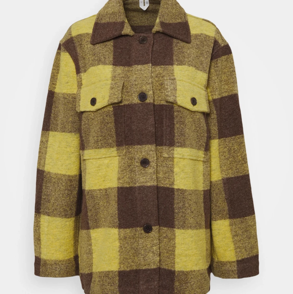 Arket shacket skjortjacka rutig brun gul