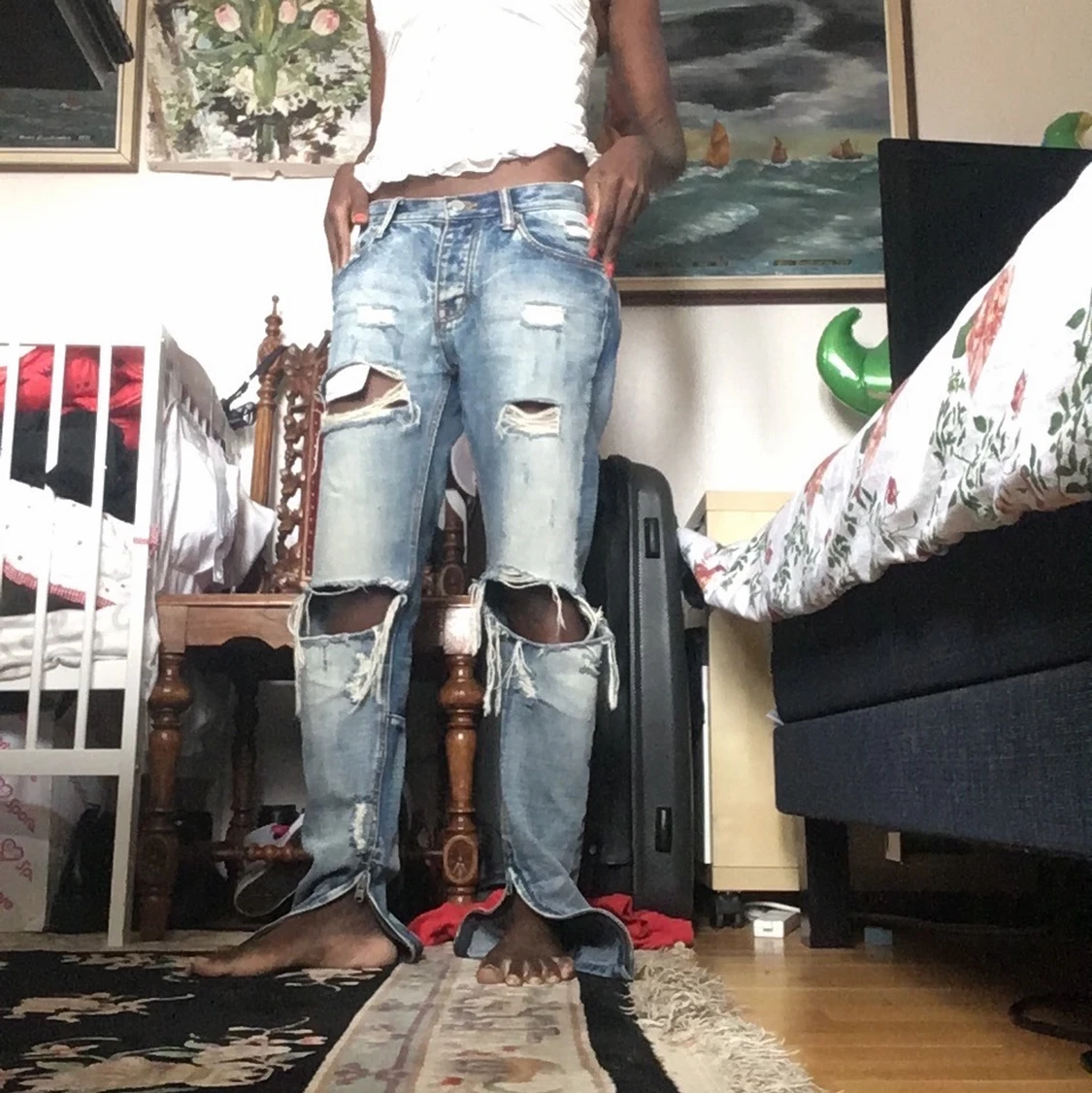 Damaged unisex byxa och slits - 90