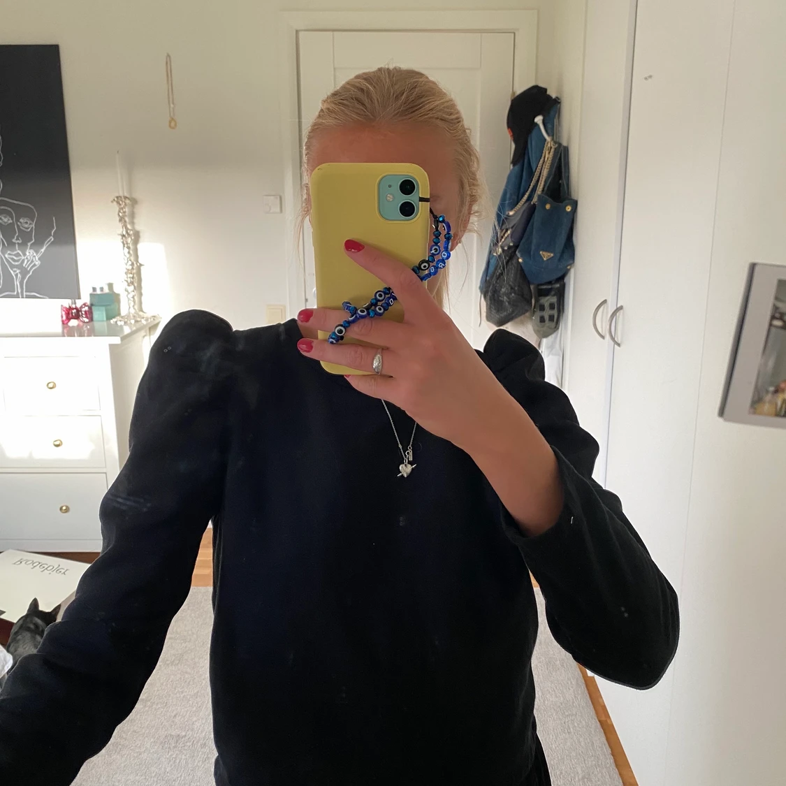 Puffärmar svart tröja - 90