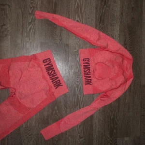 Gymshark set  - Gymshark träningset som inte kommer till användning och som använts max 3 gånger så det är som nya! Storlek S. Tröja 200 kr och byxor 300 kr, eller köp båda för 450 +frakt  
