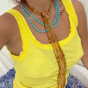 Brown ”scarf” pearl neckalce  - Used once ! 🌼 