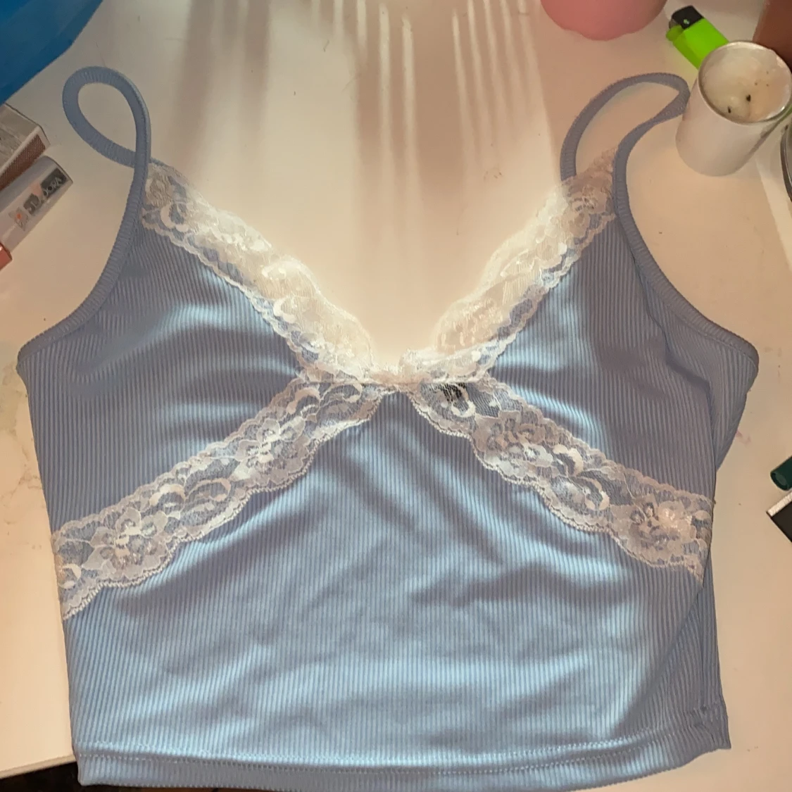 Jättefint blått linne  - 90