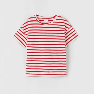 Randig t-shirt - Säljer denna randiga t-shirt från zara! Den har inga fläckar eller hål! Storleken är medium, men jag skulle säga small då den har krympt lite i tvätten😅