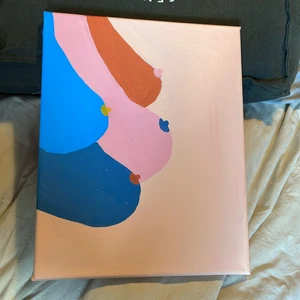 Tavla som stöder bröstcancerfonden - En tavla som speglar bröst