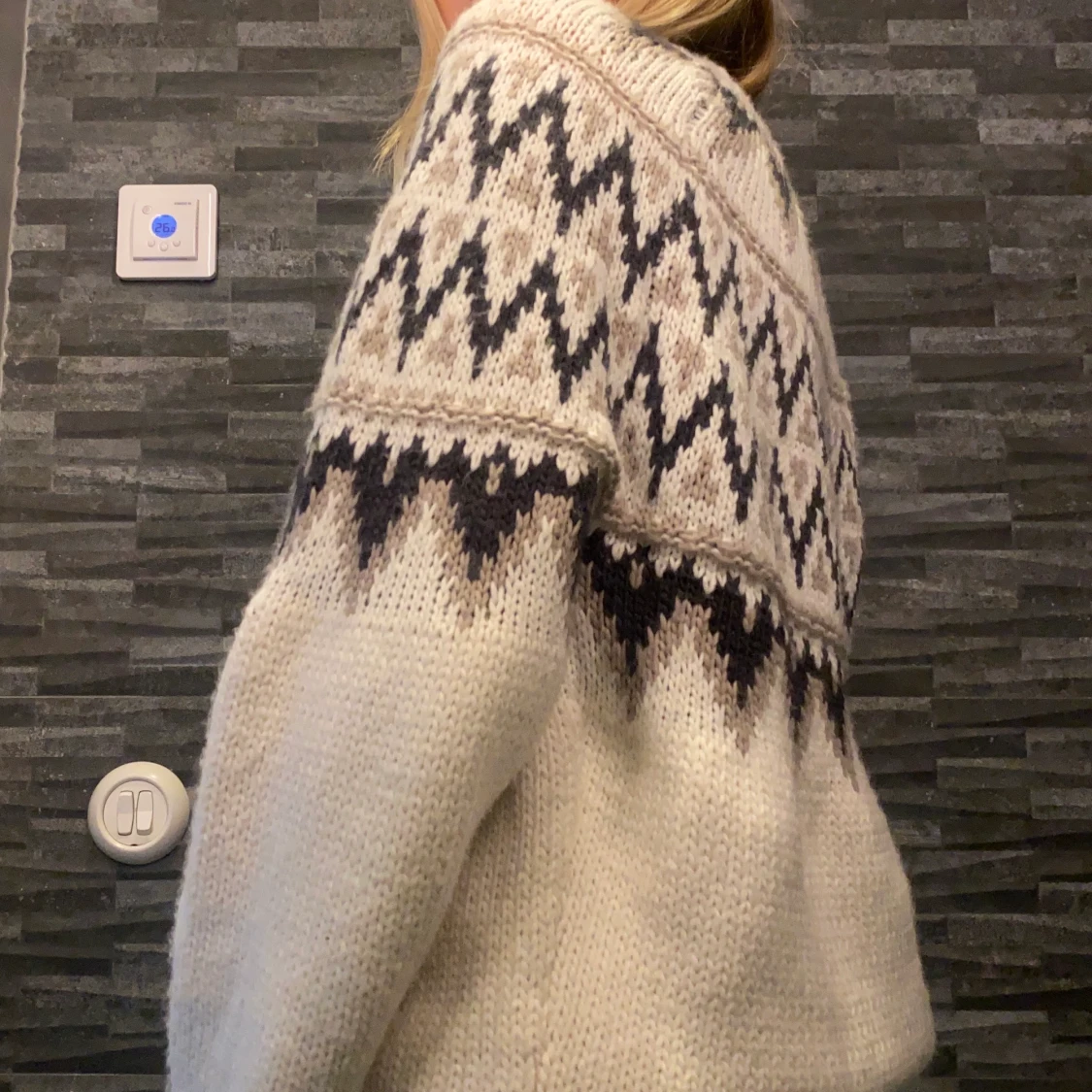 Stickad tröja med mönster - 91