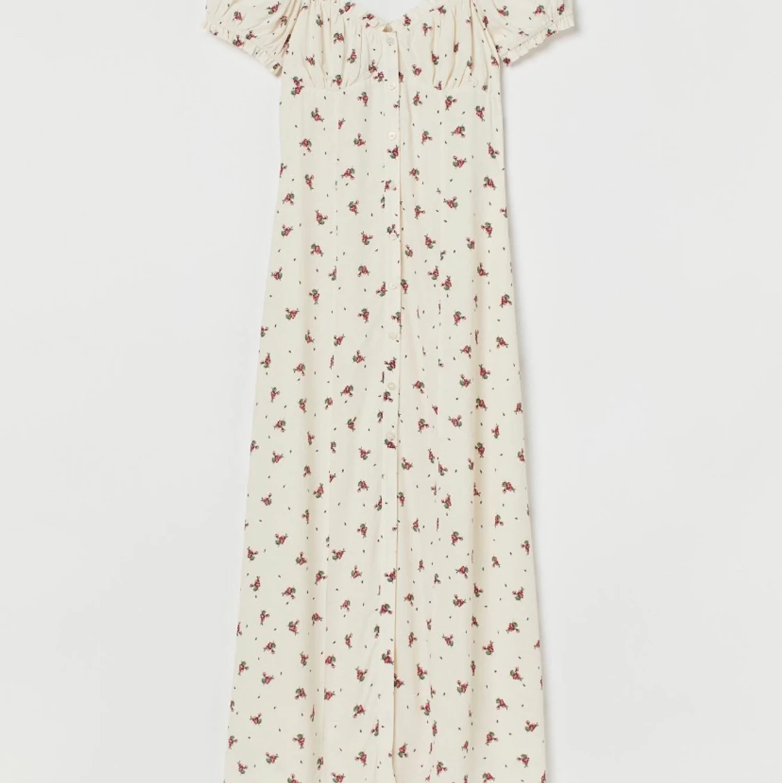 Vit blommig klänning från h&m  - 90