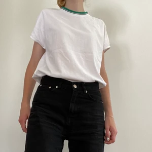 Vit t-shirt med grön krage - Vit tröja med grön krage från & Other Stories. Helt oanvänd. Tveka inte att kontakta mig vid frågor!