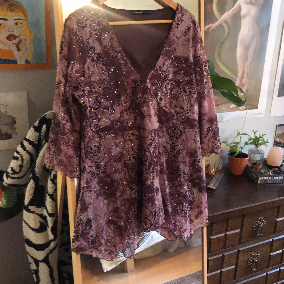 Lila spetts topp - 91