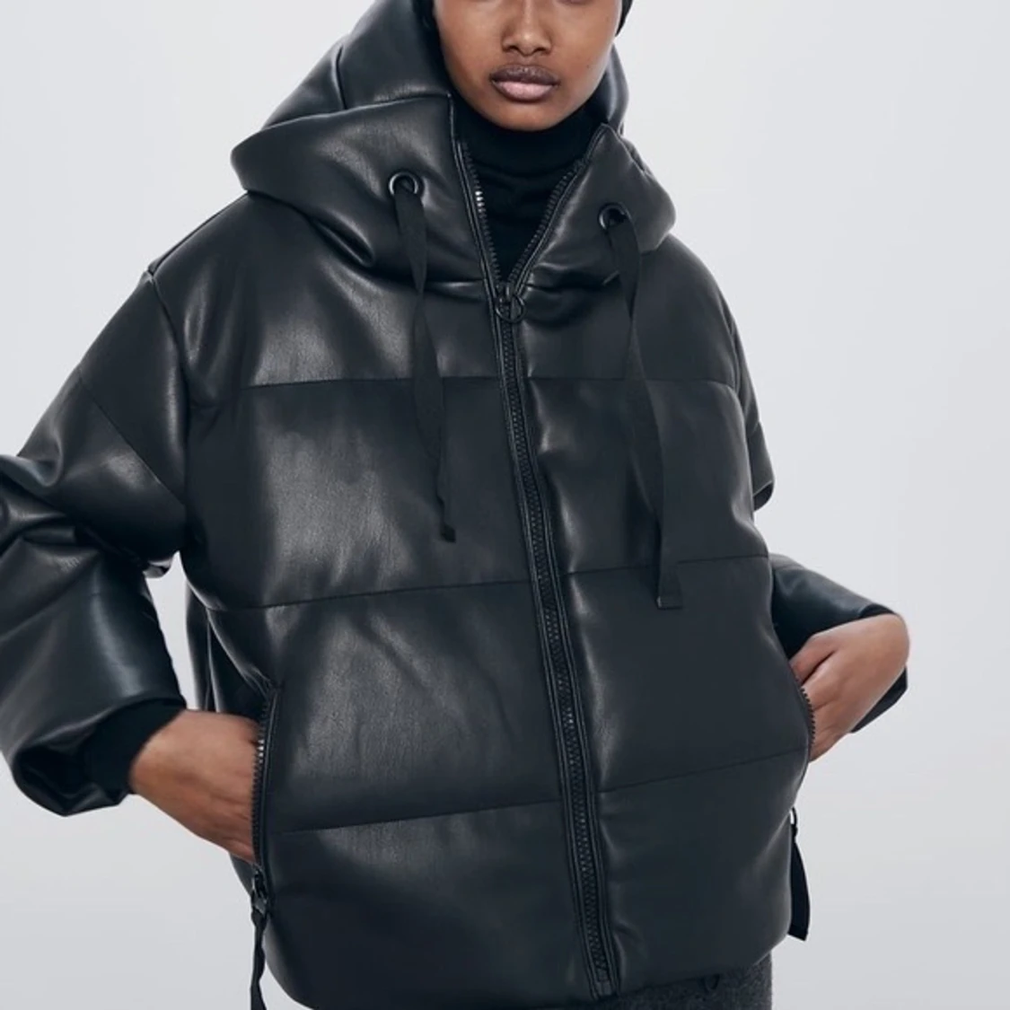 Pufferjacka läder - 90