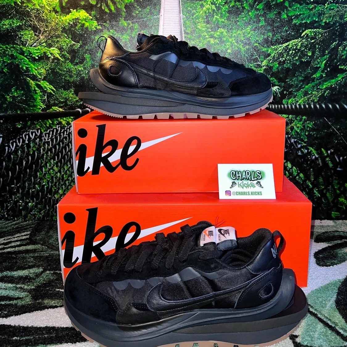 Nike x Sacai VaporWaffle Black Gum ♣️ - 90