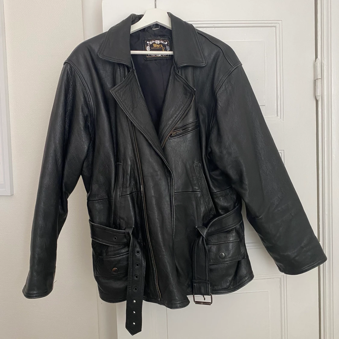 Skinnjacka i äkta läder - 90