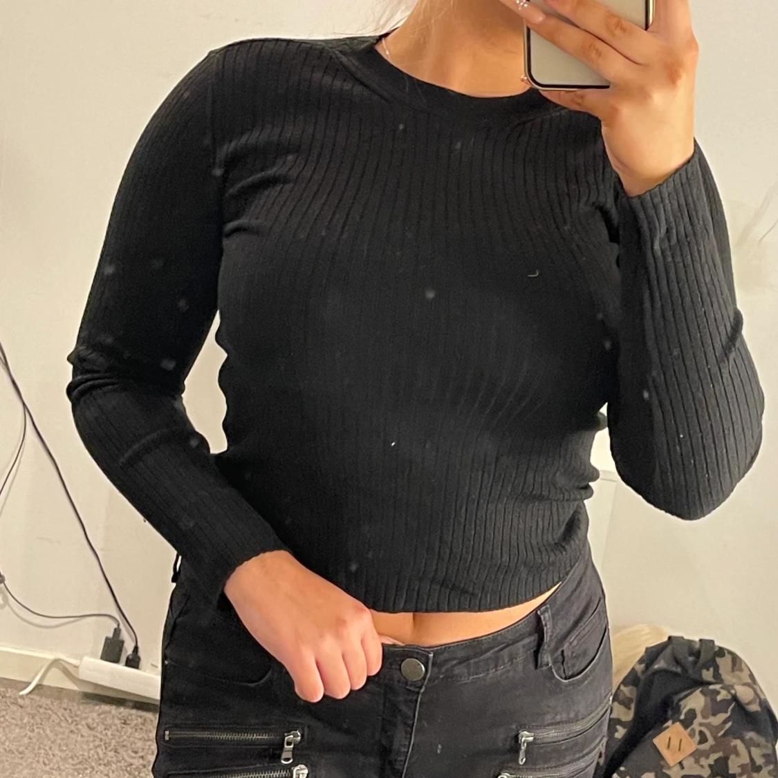 Svart långärmad tröja  - 90