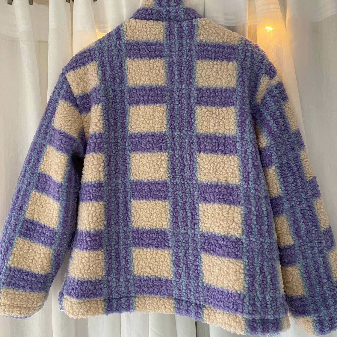 Teddy jacka rutig, helt ny - 90