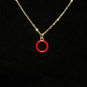 Halsband i rostfritt stål med guldplätterad emaljerad berlock⭕️ Fri frakt✨ 