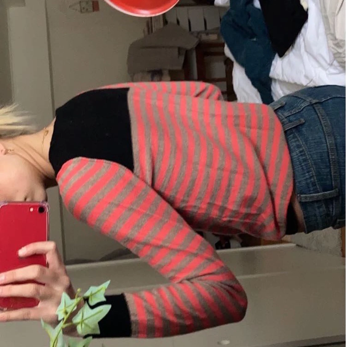 Randig stickad tröja - 91