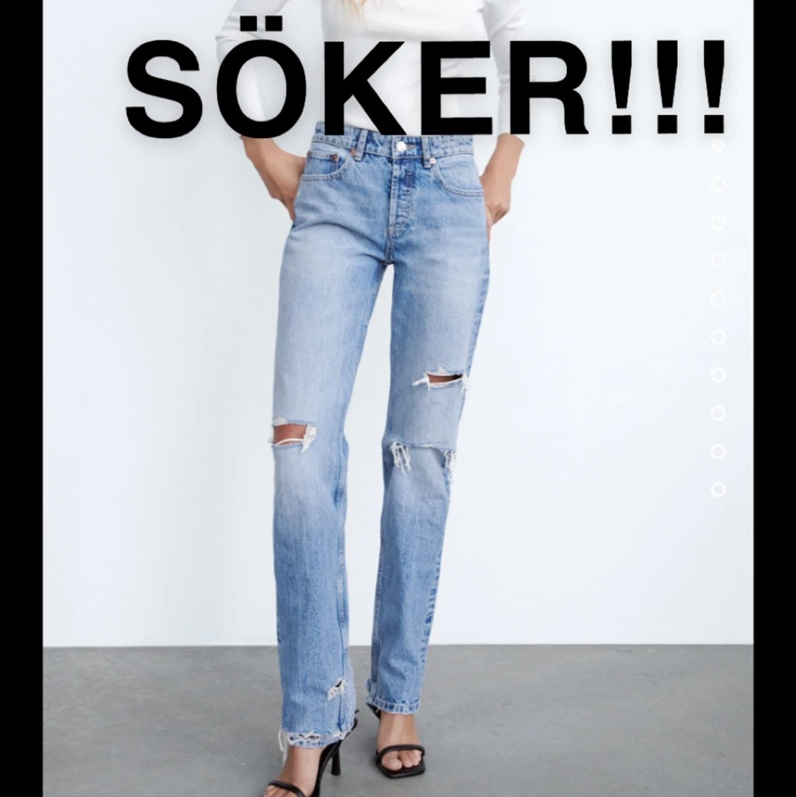 Söker mid rise straight jeans zara