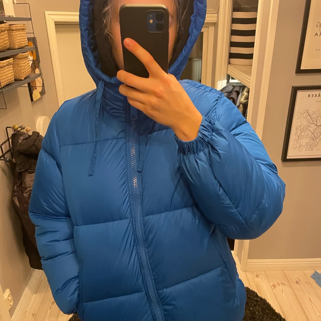 Blå dunjacka  - 90