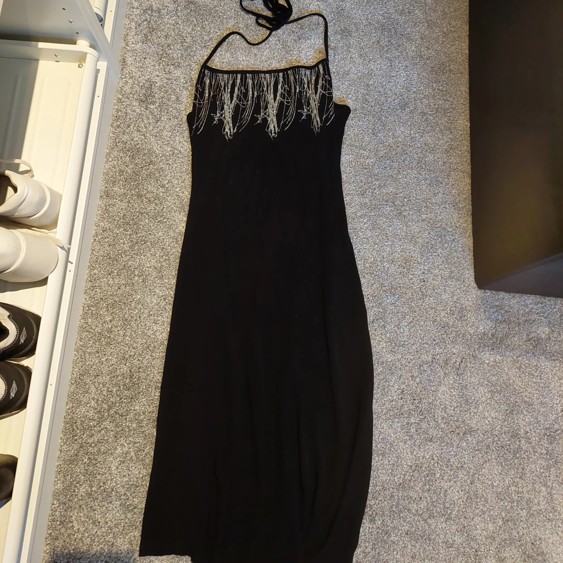 Halterneck glitter klänning