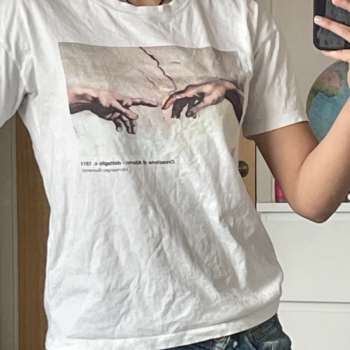 Vit t-shirt med tryck - 90