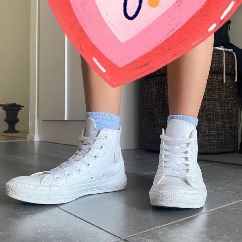 converse leather hi top white