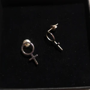 Örhängen  - Kvinnotecken örhängen av äkta silver. Köpte dom men har inte använt dom. Passar att ha dom den 8 mars så ingen stress så länge nån inte hinner förre😊