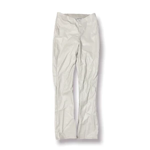 Utsvängda läderbyxor med slits - Beige Utsvängd Läderbyxa med Slits från H&M i Storlek 38 100% Polyester 