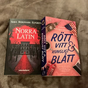 Böcker  - Två böckee som inte är mina typer av böcker, kan ej relatera. Norra latin har jag läst. Bra skick. Inte mina typer av böcker. Har råkat skriva mitt namn i de men det är bara att stryka över. Om man bryr sig om sånt. Ni betalar frakt 