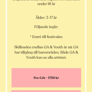 Bayside biljett - Säljer min bayside biljett i år, det är för båda dagarna och säljer mycket billigare💕