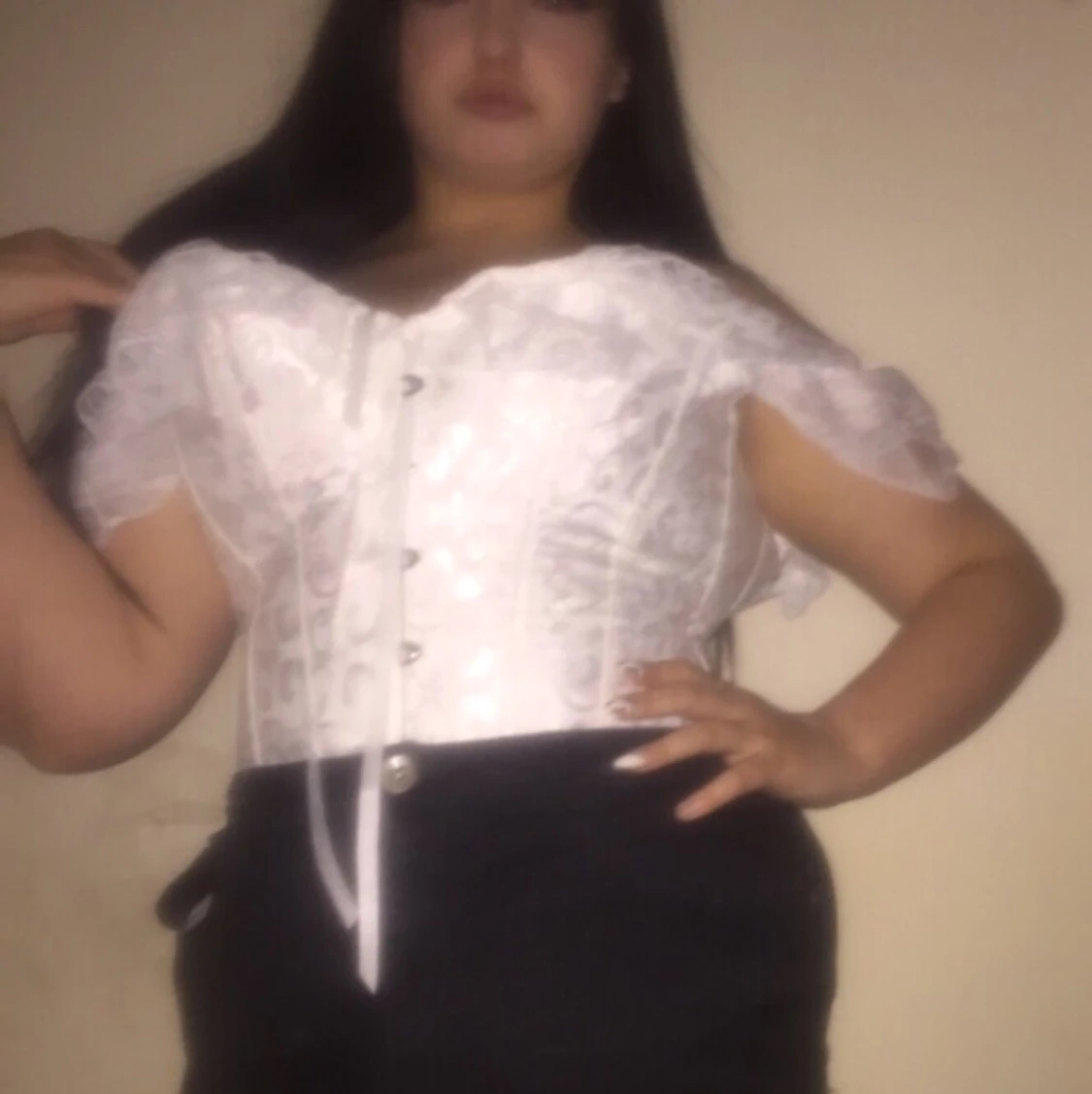  hand made white corset top XL
