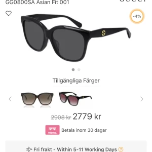 Gucci solglasögon - Anvädna ett fåtal gånger, säljs pågrund av att de inte används då jag har många andra, kvitto finns. Köpta på gucci butiken i stockholm, priset kan diskuteras vid snabb affär