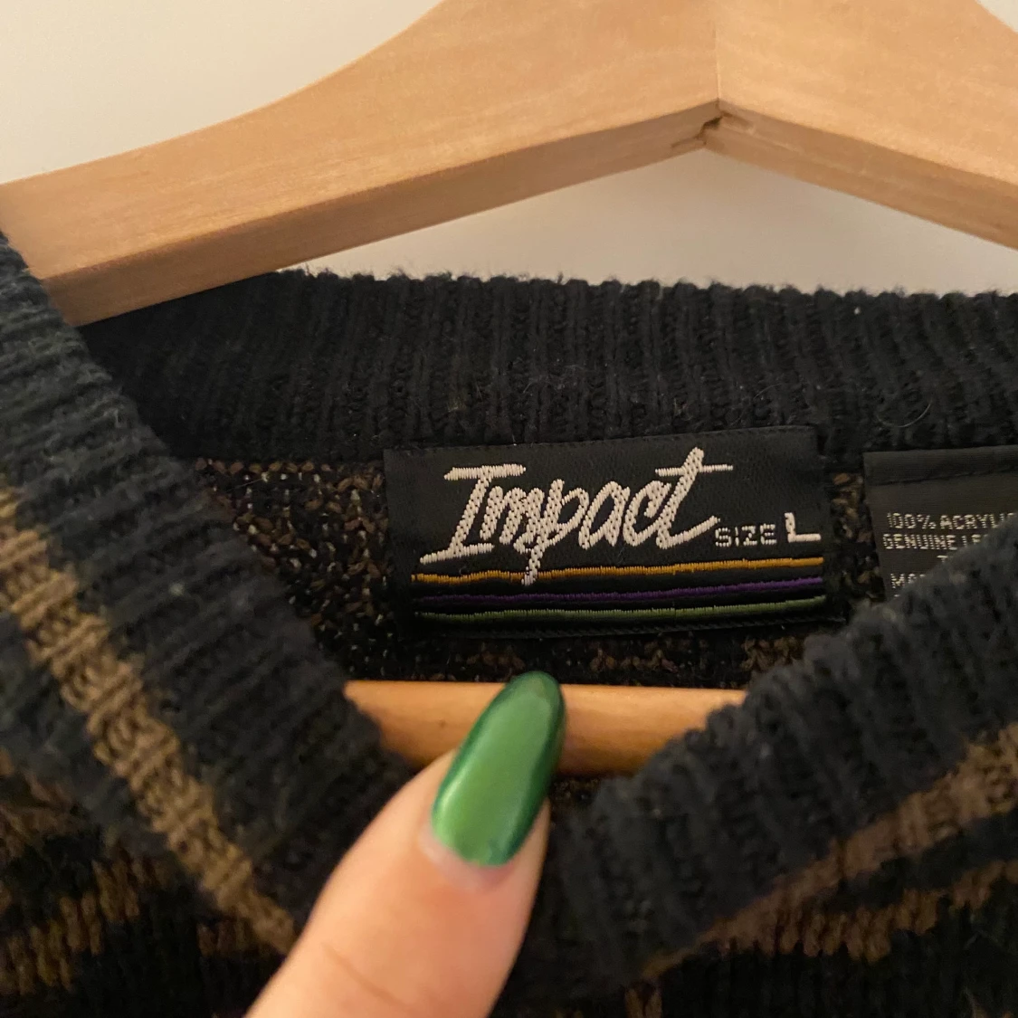 Stor stickad tröja med mönster - 91