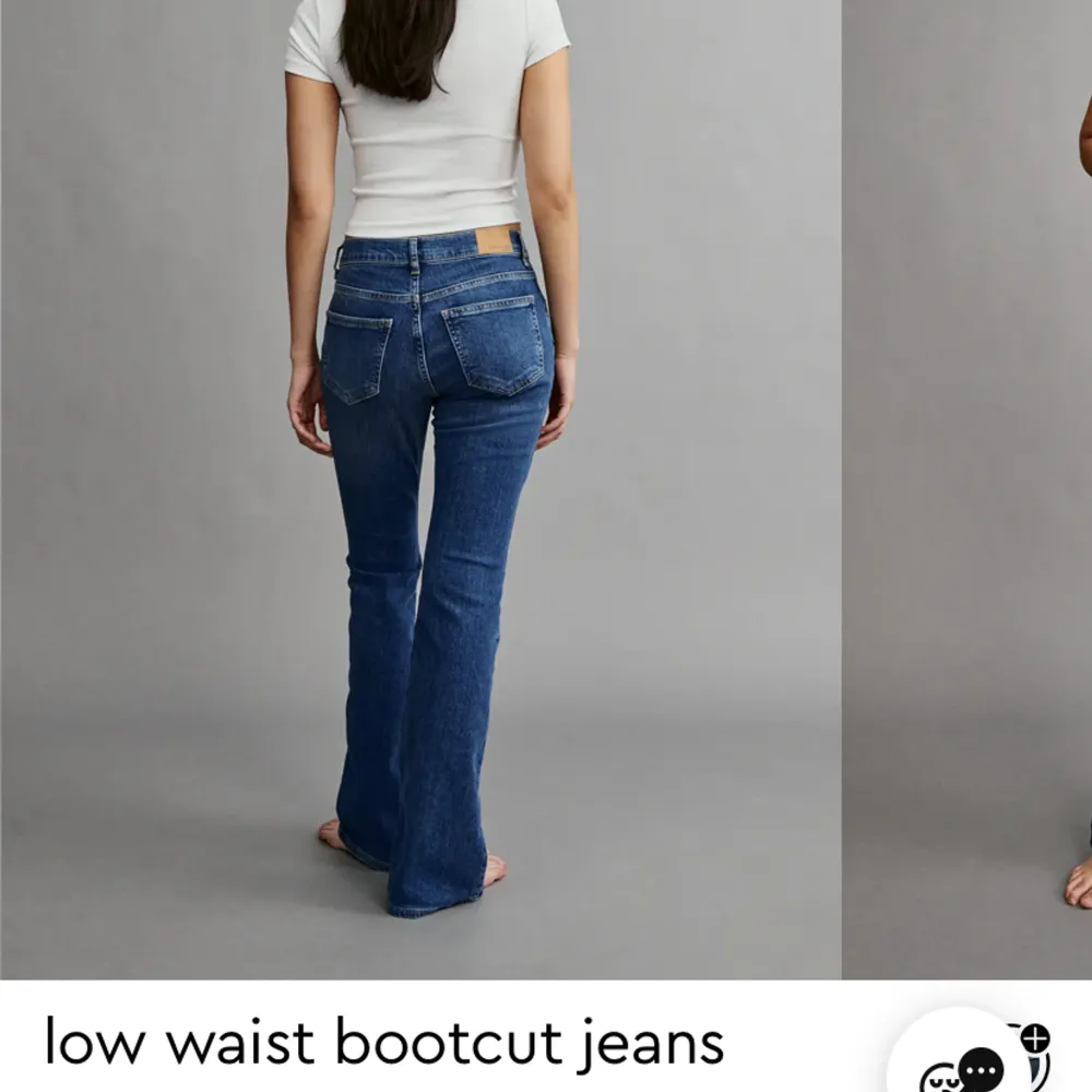 Säljer dessa oanvända low waist bootcut jeansen från ginatricot. Nypris 499 kr mitt pris 300 kr + frakt eller högre bud, betalning sker via swish.. Jeans & Byxor.