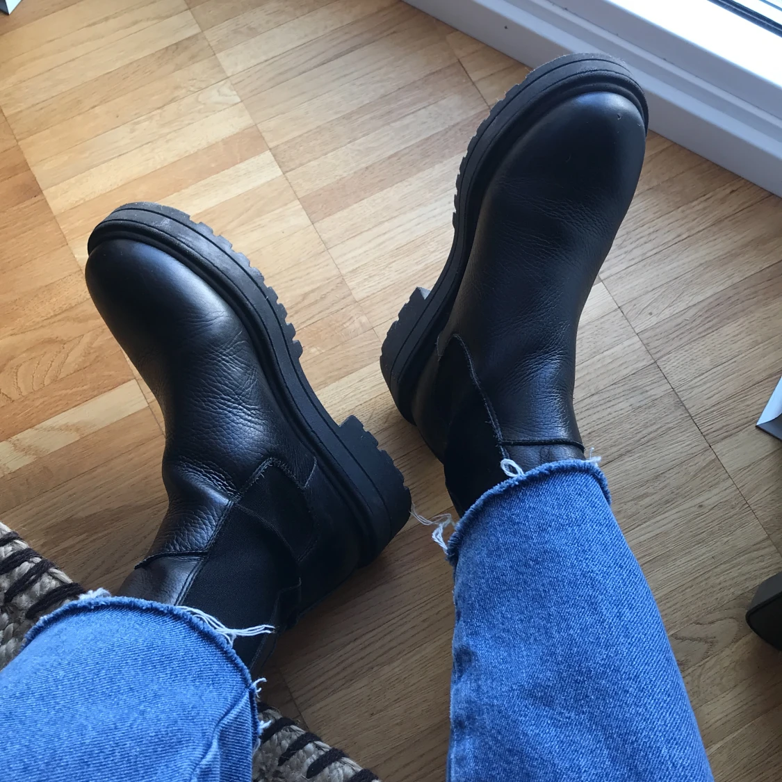 Läderboots chunky 