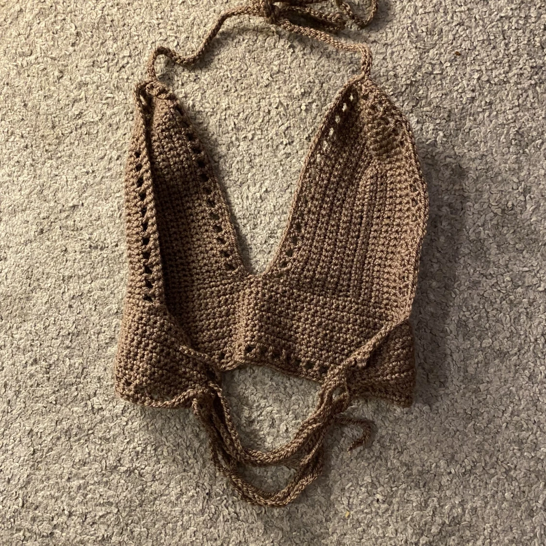 Virkad brun topp - 90