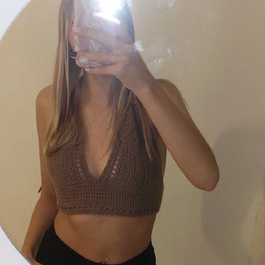 Virkad brun topp - 91